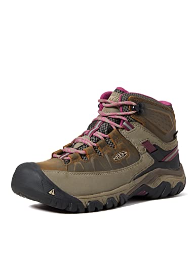 KEEN Women's Targhee 3 Mid Height Waterproof Hiking Boots, Weiss/Boysenberry, 10.5