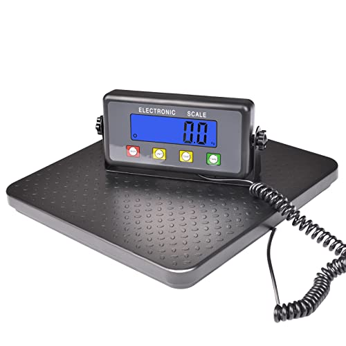 Surmountway 440lbs Heavy Duty Shipping Scale with Anti-Slip, 12'X12'Black Metal Digital Scale Postal Scale with Hold/Tare/Timer, High Accurate Scale for Packages/Warehouse/Super Market/PostOffice/Home