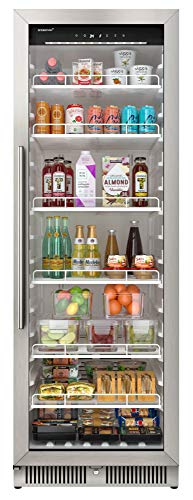 EdgeStar VBM131 24 Inch Wide 13.7 Cu. Ft. Commercial Beverage Merchandiser With Temperature Alarm and Reversible Door - Stainless Steel