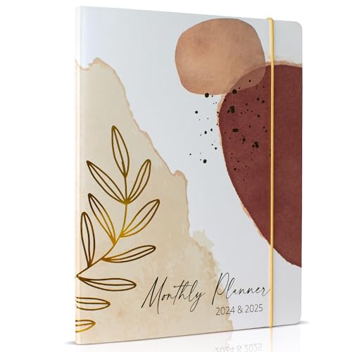 Simplified 2024-2025 Monthly Planner and Calendar Book - Beautiful Abstract To Do List Notebook Easily Organizes Your Tasks to Boost Productivity - Runs From January 2024 Until December 2025