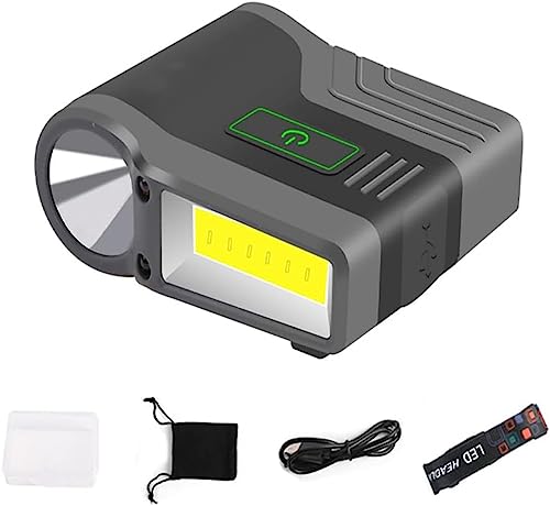 WINDFIRE LED Cap Clip Lights, USB Rechargeable Hands Free Hat Light with Motion Sensor Hat Light, 175° Adjustable Head Lamp Waterproof Headlamp Flashlight for Baseball Caps Camping Reading Fishing