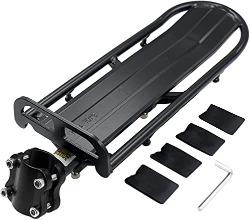 Bike Rear Rack Retractable Aluminum Alloy Bicycle Cargo Rack Mount Ebike Luggage Carrier Electric Bike Seat Post Rack, Max Weight 22lb