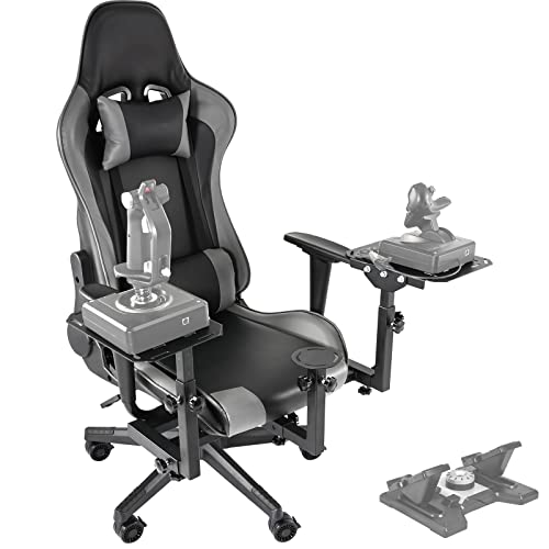 Dardoo Flight Simulator Cockpit with Gray Seats, Compatible with HOTAS Warthog, G Saitek, Airbus stick and Throttle, A10C rocker, multi-scene applications, excluding throttle, joystick, and pedal