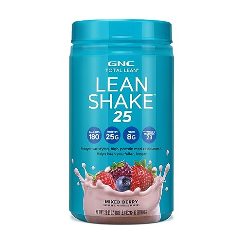 GNC Total Lean | Lean Shake 25 Protein Powder | High-Protein Meal Replacement Shake | Mixed Berry | 16 Servings