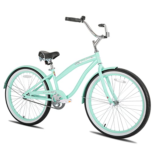 JOYSTAR 20 Inch Kids Beach Cruiser Bike for Girls Ages 6-10 Years Old Single Speed Kids Bike with Coaster Brake Green