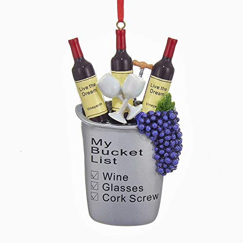 Kurt Adler C6560 Wine 'My Bucket List' Christmas Ornament