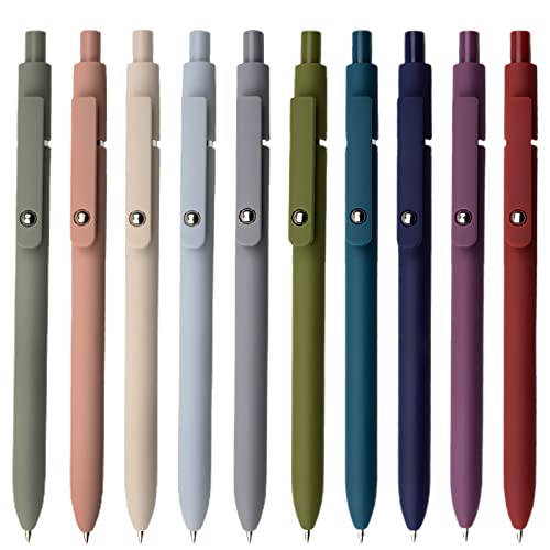 YOXMJDB Gel Pens, 10 Pcs 0.5mm Fine Point Smooth Writing Pens Cute Pens, High-End Series Black Ink Pens for Journaling Note Taking, School Office Supplies for Women Men (10 Pcs Mixed colors)