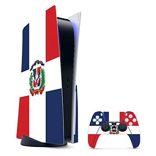 MightySkins Gaming Skin for PS5 / Playstation 5 Bundle - Dominican Flag | Protective Viny wrap | Easy to Apply and Change Style | Made in The USA