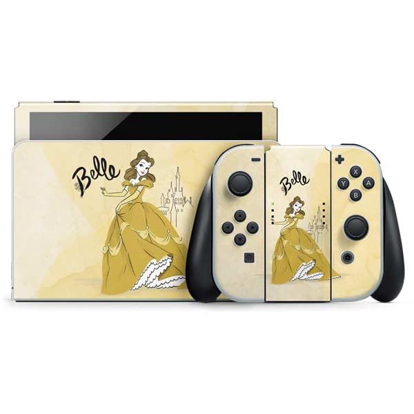 Skinit Decal Gaming Skin Compatible with Nintendo Switch OLED (2021) - Officially Licensed Disney Princess Belle Art Design