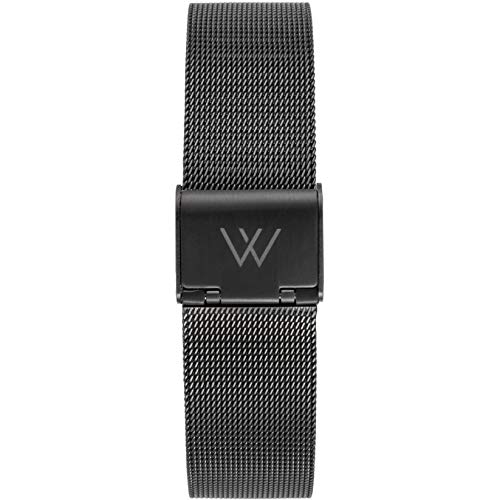 WRISTOLOGY Black Metal Mesh 18mm Watch Band - Quick Release Milanese Stainless Steel Easy Change Mens Womens Strap