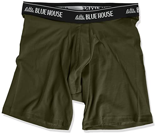 Little Blue House By Hatley Men's Joke Boxers, Get Buck Naked, Medium