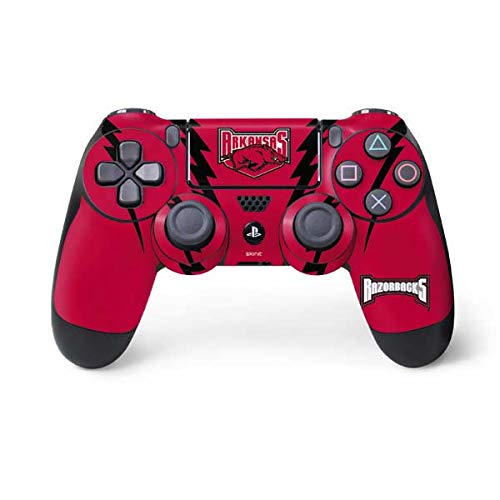 Skinit Decal Gaming Skin for PS4 Controller - Officially Licensed College Arkansas Razorbacks Design
