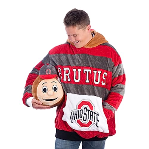 Plushible Sports/University Hoodie Blanket - Sweatshirt Blanket - Oversized Blanket Hoodie - Sweater Blanket - Blanket Sweatshirt - One Size Fits All - Adult Wearable Blanket Ohio State