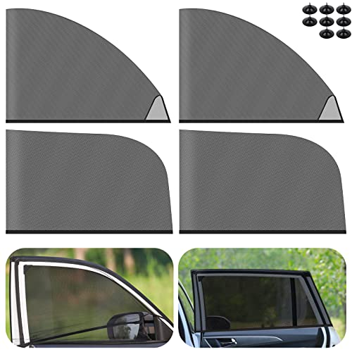 Tallew 4 Pack Baby Car Window Shade Sun for Side Elastic Cover Fabric Front Rear Automotive Sunshade Privacy Protect Toddler Kids Truck SUV Camping Adult