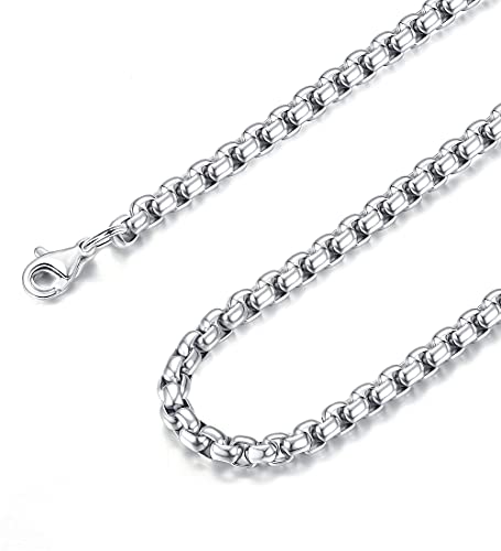 Besteel Womens Mens Stainless Steel Rolo Cable Wheat Chain Link Necklace 24inch