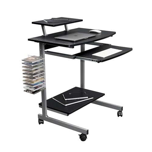 Techni Mobili Compact Computer Cart with Storage, Espresso