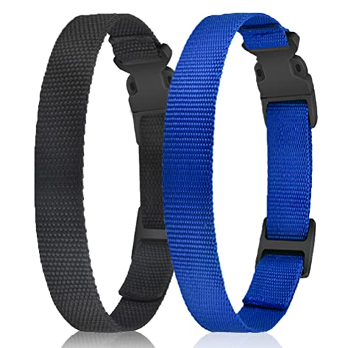 PetJoy Dog Collars Strap, Replacement Collar for Shock Reflective Collar, Adjustable Classic Dog Collar Strap for All Varieties Small Medium Large Dogs (Black & Blue)