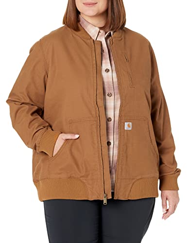 Carhartt womens Carhartt Women's Crawford Bomber Jacket Outerwear, Carhartt Brown, Medium US