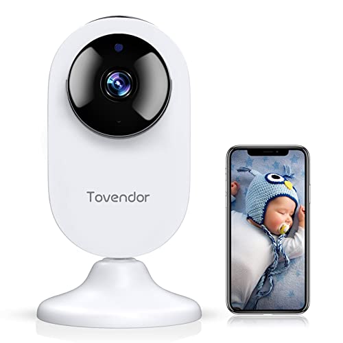 Tovendor Mini Smart Home Camera, 1080P 2.4G WiFi Security Camera Wide Angle Nanny Baby Pet Monitor with Two Way Audio, Cloud Storage, Night Vision, Motion Detection (Smart Life App)