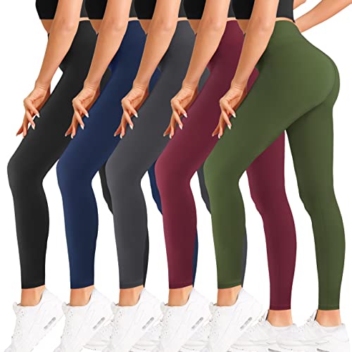 Natural Feelings High Waisted Leggings for Women Pack Tummy Control Athletic Yoga Pants Opaque Slim