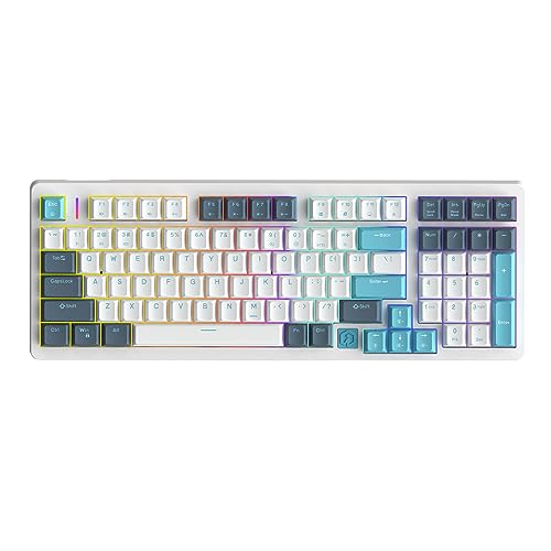 IROK FE98 Pro 90% Wireless Mechanical Keyboard, RGB Hot Swappable Customizable Backlit Gaming Keyboard, Bluetooth/2.4G/Wired for Windows PC Gamers- White/Red