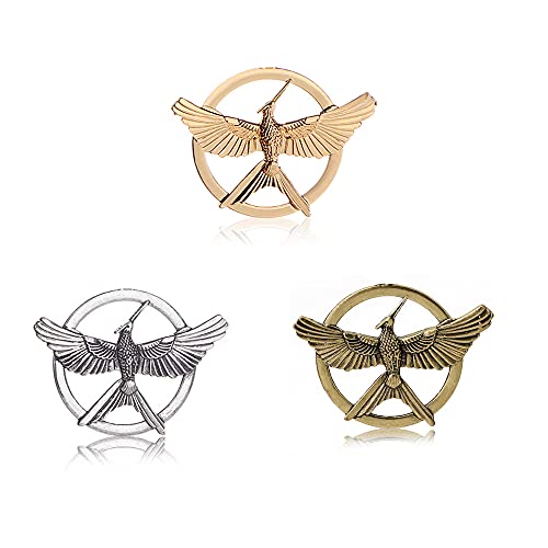 3 Pcs Hunger Games Mocking Birds Personality Symbol Brooch Set Animal Birds Film Television Props for Women Girls