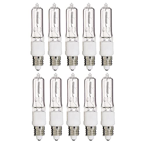 KOR (Pack of 10) Q50CL/MC - 50 Watt JD T4 E11 Mini Candelabra Base 120V Clear Light Bulbs