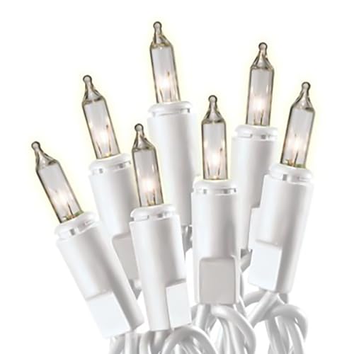 Holiday Pride 20 Clear White Mini Lights White Wire - UL Listed - Lighted Length: 5.5 Ft - Total Length: 6.5 Ft - Mini Craft Christmas Lights - Incandescent - for Indoor Use - Static & Blinking