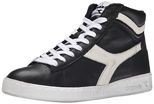 Diadora Mens Game L Waxed High Sneakers Shoes Casual - Black, White - Size 11 D