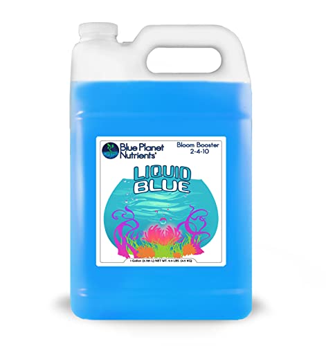 Liquid Blue Bloom Booster (128 oz) Gallon | Potassium Phosphorous Supplement for Flowering | for All Plants & Gardens | Blue Planet Nutrients
