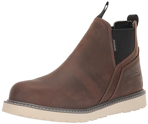 Wolverine Men's Trade Wedge Waterproof Steel Toe Romeo Construction Boot, Sudan Brown, 9.5