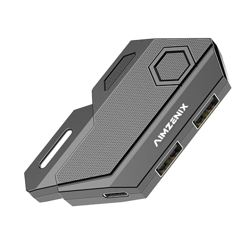 Dpvisn AIMZENIX Keyboard and Mouse Adapter Compatible with Nintendo Switch/Xbox Series (X/S)/Xbox One/PS4/PS3, Video Game Converter, Adjustable Mouse Sensitivity, Support Customize Keys