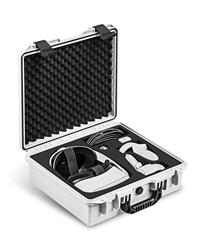 DEVASO Hard Carrying Case for Meta Quest 2/Oculus Quest 2 VR Gaming Headset & Elite Strap & Link Cable 16FT Waterproof Travel Case Compact Design Carrying Case for Meta Quest 2 Accessories