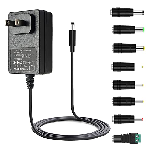 9V 1A 0.8A 0.5A Charger Adapter 9.0V 1.0A Switching Power Supply DC 9Volt 1000mA 900mA 800mA 700mA 500mA 400mA 300mA 200mA 100mA Regulated Transformer with 8 Interchangeable DC Plug