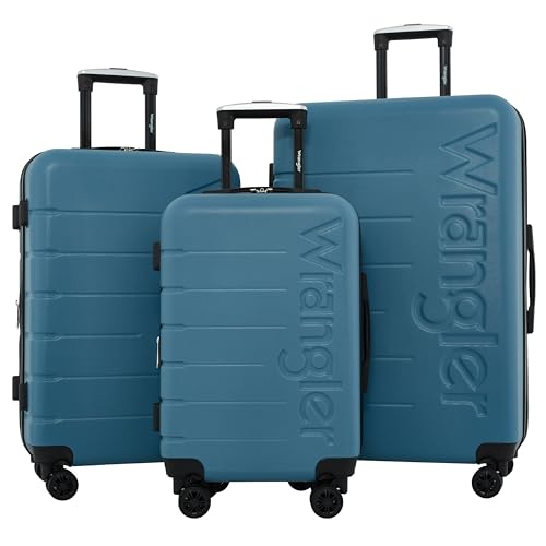Wrangler Maverick 3 Piece Luggage Set, Blue Heaven