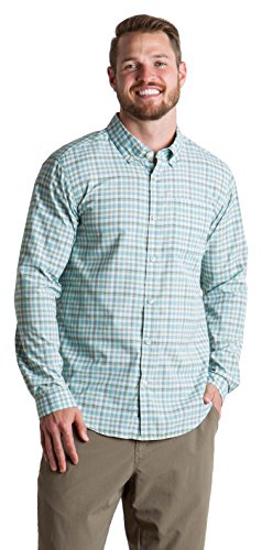 ExOfficio Men's Sol Cool Chill Plaid Long-Sleeve Shirt, Dusty Sage, Large