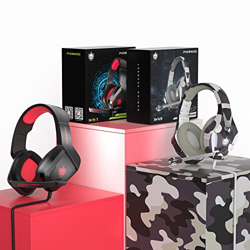 (2 PCS) H1 Gaming Headset & H9 Gaming Headset, for PS4, Xbox One, PC, Laptop, Nintendo Switch, Over Ear Headphones with Noise-Cancelling Mic