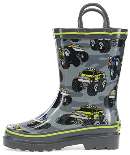 Western Chief boys Waterproof Printed Rain Boot, Monster Crusher,11-12 Little Kid