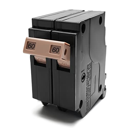 C260 2-Pole 60-Amp Circuit Breaker, Type C3/4-Inch Plug-On Molded Case Circuit Breaker, Thermal Magnetic Protection, 10 KAIC, 120/240V, Fit for Cutler Hammer Load Centers(5-Years Warranty)