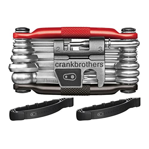 Crank Brothers Multi Bicycle Tool (19-Function M19, Black/Red) with Two Crank Brothers Tire Speedier Levers Bundle (3 Items)