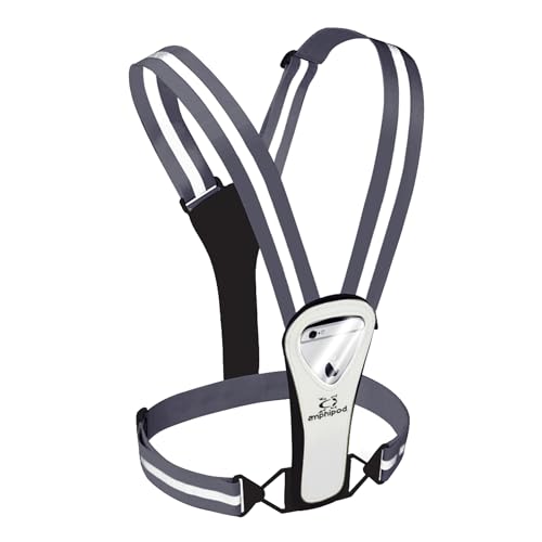 Amphipod Xinglet Pocket Plus, Minimalist Reflective High Visibility + Storage, Safety Running Vest for Men & Women - Gray - OS