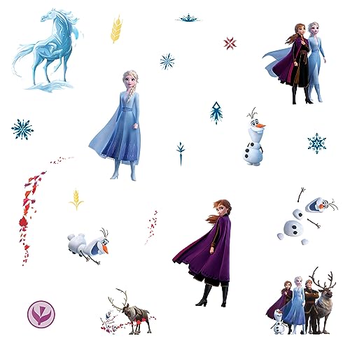 RoomMates RMK4075SCS Disney Frozen 2 Peel and Stick Wall Decals, 1.86 ' x 1.87 ' x 7.12 ' x 12.72 ', Blue. White, Purple