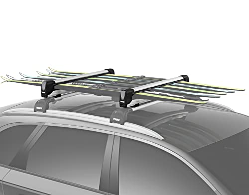 Thule SnowPack Extender Ski/Snowboard Rack (6pr/4 Boards), Silver