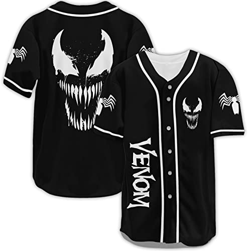 Symbiotic Spider Eddie Brock Baseball Jersey Shirt, Super Villain Shirt for Movie Lover (XL)