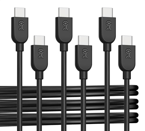 Cable Matters 3-Pack Extreme Flexible USB C Charging Cable 6ft in Black, Support 60W PD, Apple CarPlay, Android Auto, USB C to USB C Cable for iPhone 15/15 Pro/15 Plus/15 Pro Max, iPad, Galaxy S23
