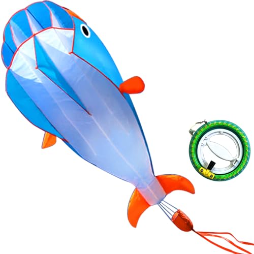 HENGDA KITE 3D Dolphins Kite,with 700 Feet Kite Reel String,for Kids and Adults,Easy to Fly,The Pictures are Beautiful in high Definition,Suitable for Beginners