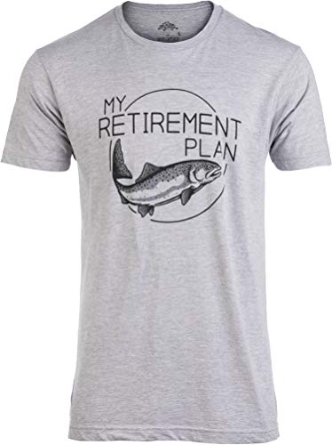 My (Fishing) Retirement Plan | Funny Fish Pole Humor Fisherman Men Joke T-Shirt-(Adult,XL) Sport Grey
