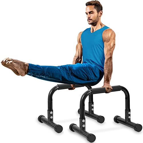 TABEKE Push Up Bar, 12 Inch High Non-Slip Parallettes Bars & Dip Bars With Foam Handles, Heavy-Duty No Wobbling Calisthenics Equipment For Handstand, L-Sit, Gymnastics, Strength Training Home Gym Use