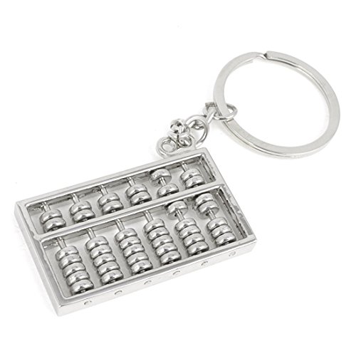Mallofusa Alloy 6 Rolls Mini Abacus Keychain Key Ring Pendant Decoration Decor for Car Keys Handbag Fob Silver