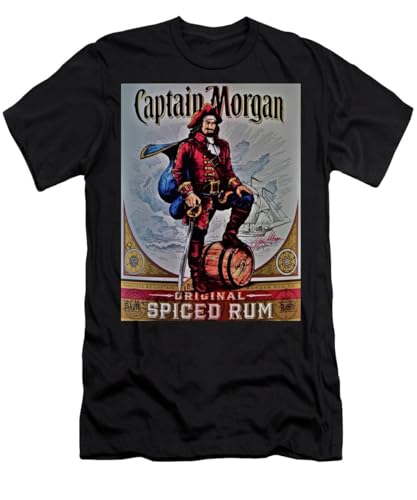 TYCURA Men's Women's Boy Girl Shirt Captain d Morgan Merch Unisex Classic t Shirts X-Large